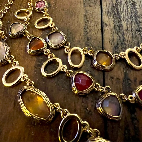 NWT Napier Gold Tone Multi Strand Necklace and Earring Set - Picture 3 of 6